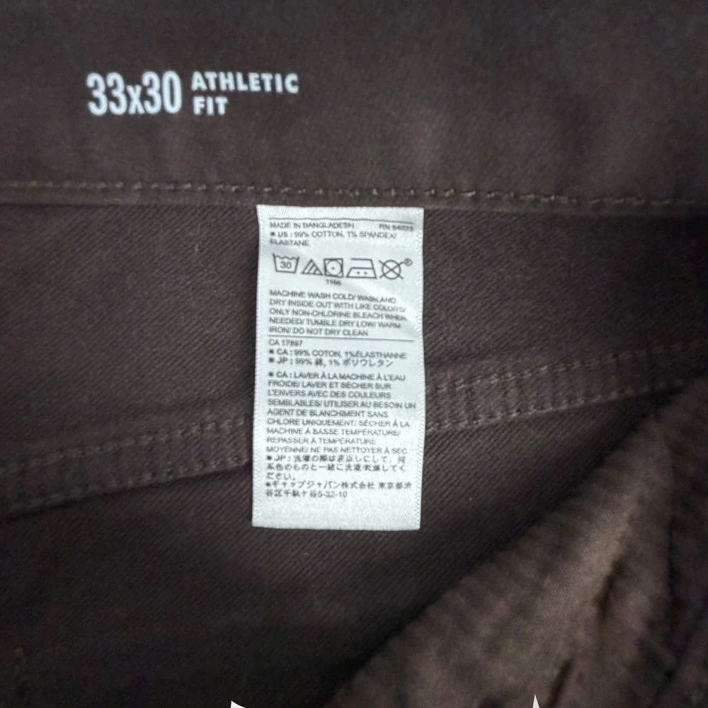 Banana Republic Travel Jean Mens 33x30 Cabin Brown Cotton Athletic Fit Pants